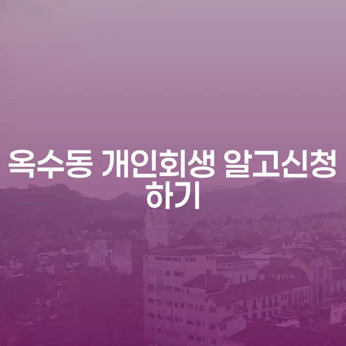 옥수동 개인회생 알고신청하기