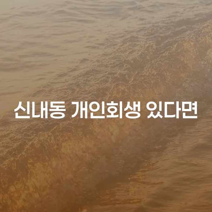 신내동 개인회생 있다면