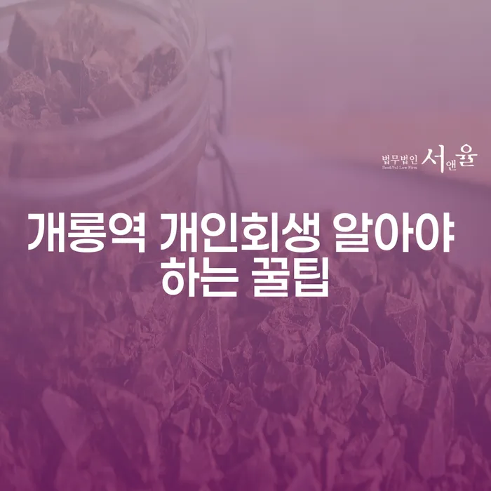 개롱역 개인회생 알아야 하는 꿀팁